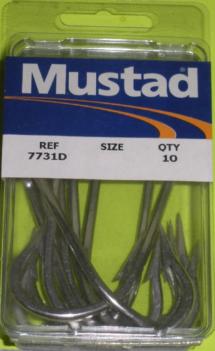 Mustad 7731DT6/0-10 7731D 6/0 KnifEdg Point Sea Demon Hook Taprd Brazd Ring 10CT - Image 2 of 3