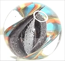 Randel Art Glass MARBLE DICHROIC MULTI TWISTY TWISTED Ribbon 7/8" RAG Hand Made