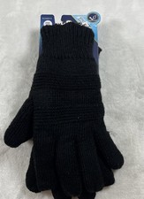 Isotoner Women's SmartDri Textured Knit Glove Sherpasoft Spill Black One Size