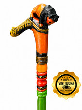 Wooden walking stick hand carved animals handmade wooden walking cane