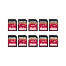 GIGASTONE 128GB 10-Pack SD Card, Camera Plus, V30 U3 SDXC Memory Card High Sp...