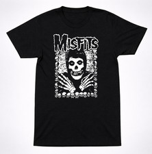 Misfits Skeleton Arms Crossed Horror Punk Black T-Shirt Classic Skull Band Tee