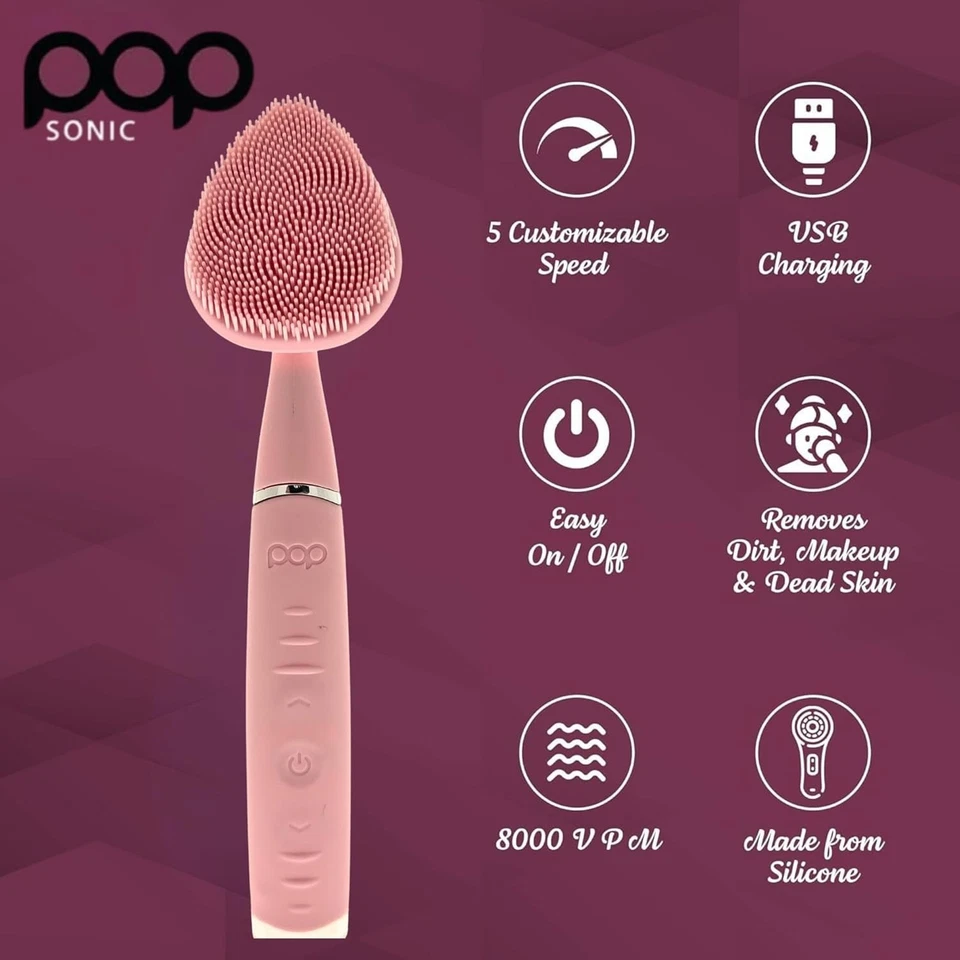 Dispositivo de limpeza facial Pop Sonic Clover - Ferramenta de limpeza de poros de silicone com estojo - 80 - Imagem 2 de 4