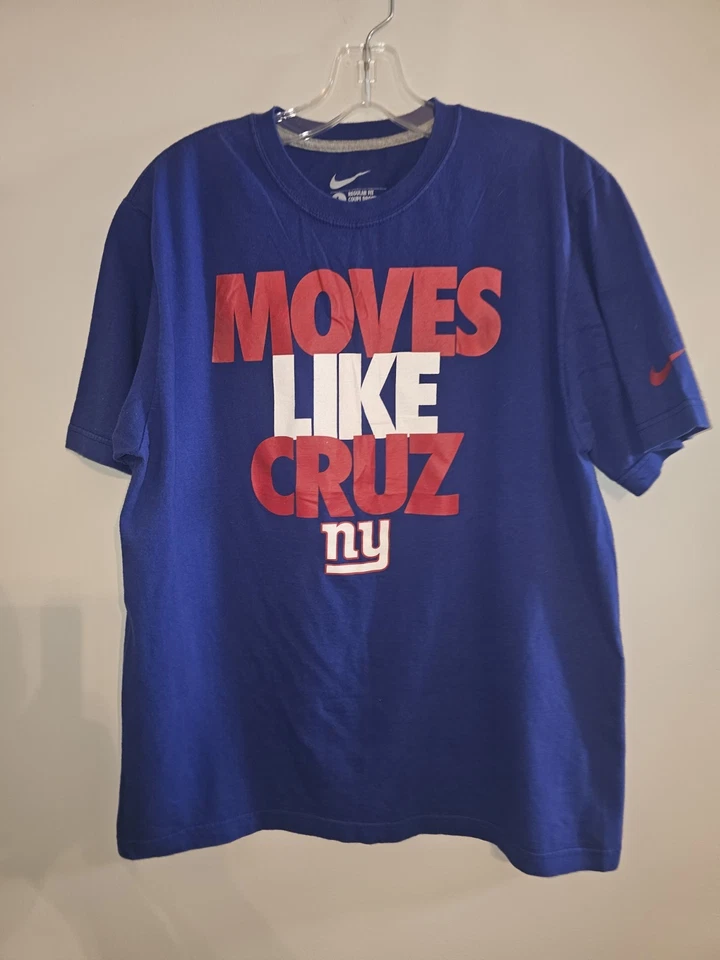 Camiseta Nike New York Giants Victor Cruz Grande Para Hombre Azul Gráfico Logo NFL Foto 3 de 4
