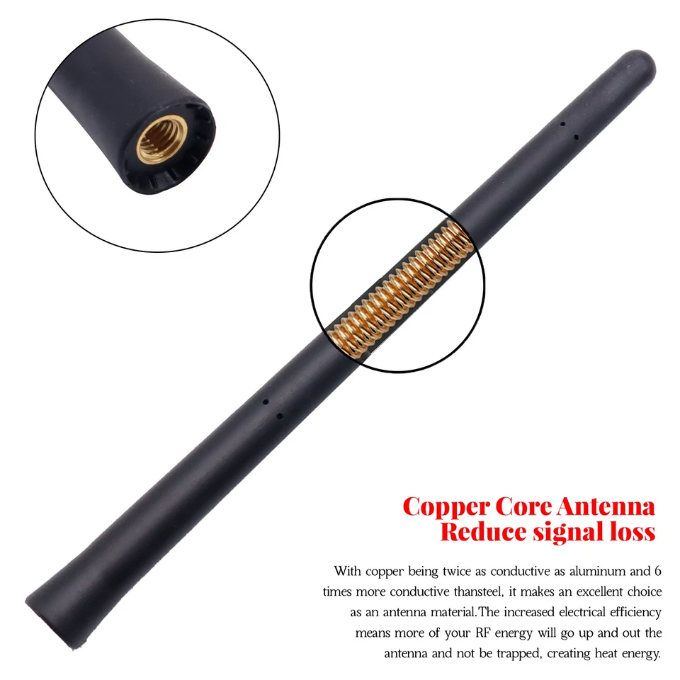 Mástil de antena negro corto de 7" radio AM/FM para CHEVY SILVERADO 2006-2022 nuevo Foto 3 de 4