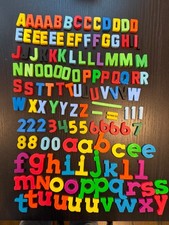 Vintage Magnetic Plastic Letters & Numbers 133 pcs School Educational Toy