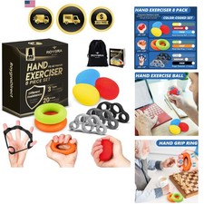 Grip Strength Trainer 8 Pack, Forearm Strengthener, Stress Balls for Adults, ...