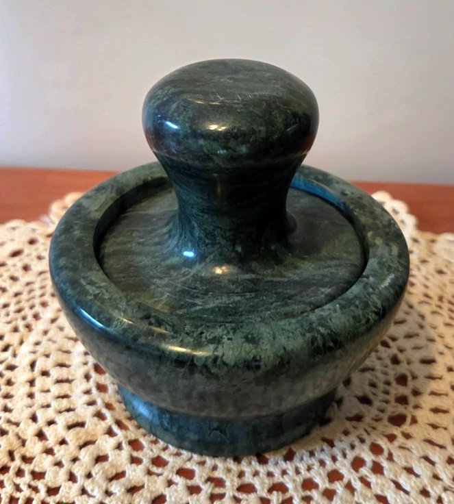 Vintage Green Solid Marble Mushroom Mortar & Pestle 4"
Opens in a new window or tab