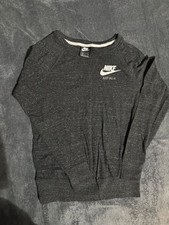 Nike Women's Gym Vintage Marled Dark Gray Long Sleeve Pullover Sweatshirt Size S