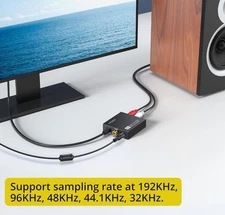 PROZOR 192KHz Digital to Analog Audio Converter DAC Digital SPDIF Optical to ...