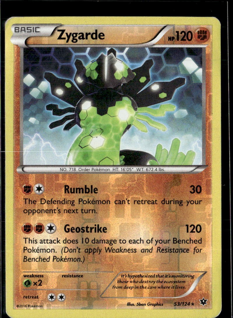 Pokemon Zygarde 53/124 Fates Collide Reverse Holo Rare LP