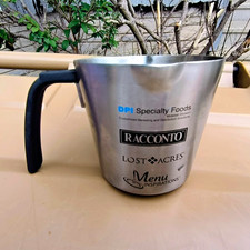 Stainless Steel Liquid Measuring Cup Graduated Silver/Black Handle Round
