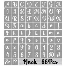 BAMIDELE 1 Inch Alphabet Letter Stencils for Painting, 66 Pcs Reusable 1
