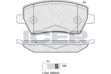 Bremsbelagsatz Vorne Lucas-Trw-System f&uuml;r Mercedes Citan Renault Captur ab 02->