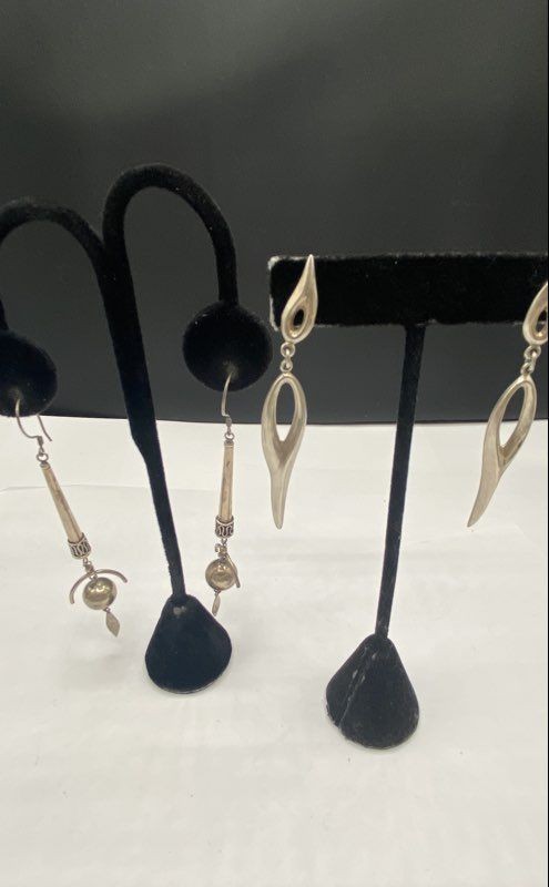 Sterling Silver Dangle Earrings Assorted Bundle 2… - image 2