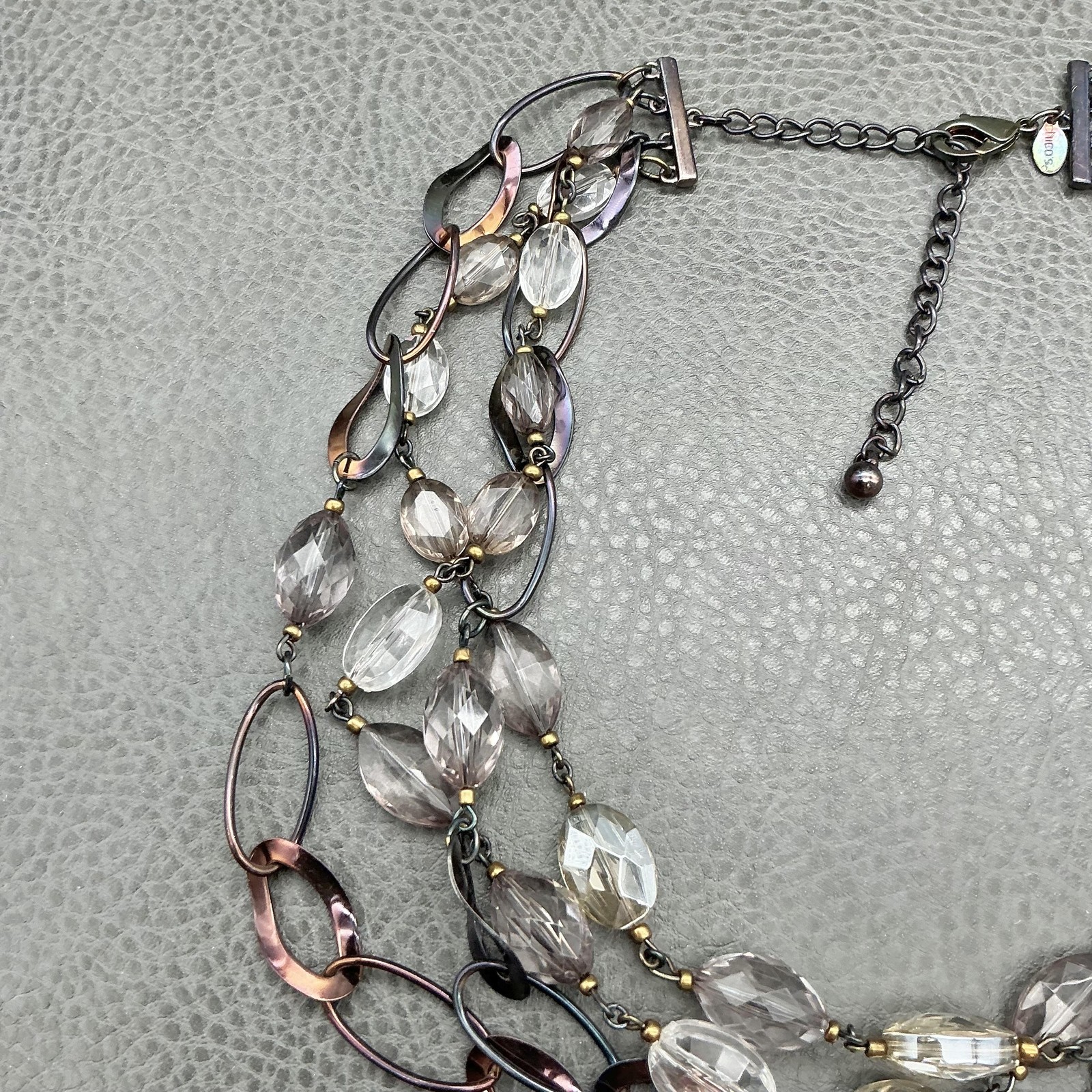 Chico's Multistrand Statement Necklace Faceted Be… - image 2