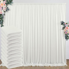 50 Ft X 10 Ft Wrinkle Free Ivory Backdrop Curtain for Wedding Parties, Fabric Iv