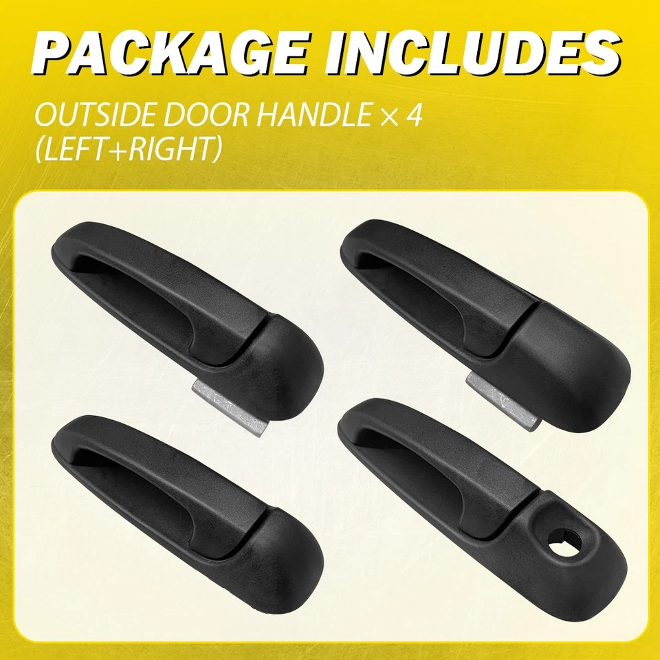Manijas de puerta exteriores delanteras traseras 4 piezas para Ram 2500 2002 Ram 3500 Base ER 2003-09 Foto 2 de 4