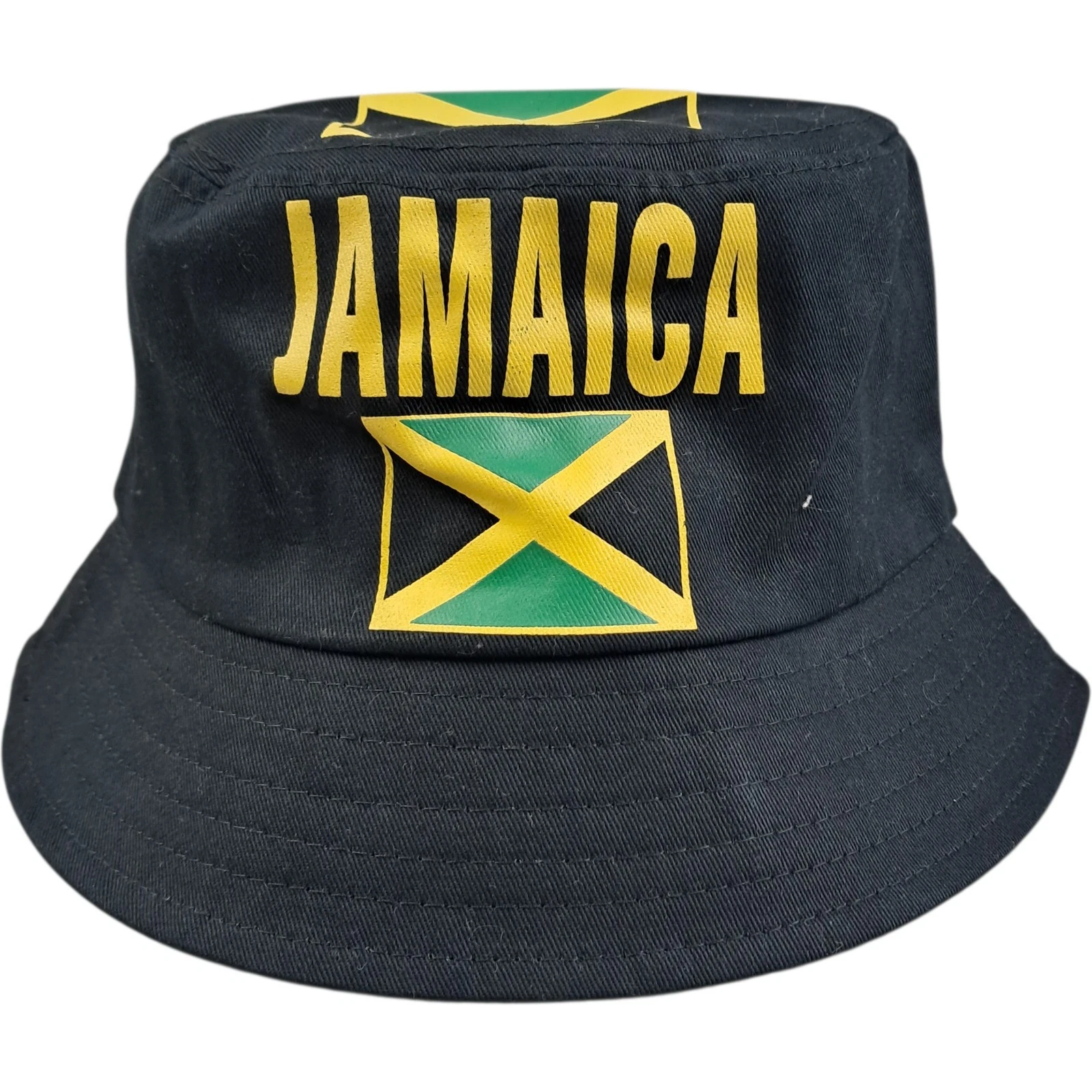 Bucket Hat One Size Men's Black Cotton Outdoor Jamaica Summer Holiday Festival