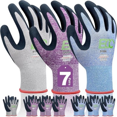 7 Pairs Women Gardening Gloves, EN388 2131X Outdoor Protective Work Gloves with