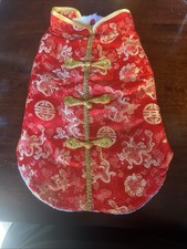 New Year Dog Costume Chinese Spring Festival Winter Pet Small, Red-one