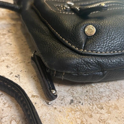 Tignanello Schwarz Leder Crossbody Organizer Tasche Handtasche Organizer Reise EUC - Bild 8 von 9