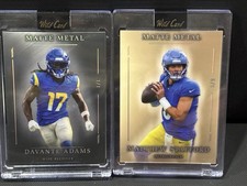 2 Card Lot Matthew Stafford Devante Adams 1/1 Matte Metal Wild Card Football 1/1