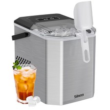 Ice Maker Countertop, Stainless Steel Portable Ice Machine with Carry Handle,...