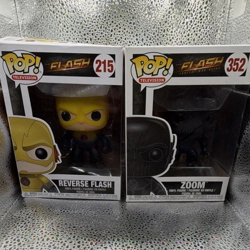 Funko Pop! The Flash Reverse Flash #215 & Zoom #352 Television Vinyl Figures