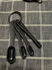 Four Piece Black Measuring Spoon Set; Made in USA