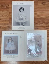 Vintage 80s Doll Sewing Patterns Lot of 3 Heirloom Byron Doll New Used