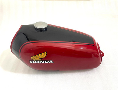 Honda XL175 XL 175 1974 1975 Black & Red Steel Petrol Tank + Fuel Cap