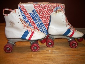 Vintage Roller Derby Skates Red White Blue with Urethane Wheels (Size 3)