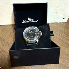 Lucien Piccard Men's Automatic Watch Black Dial Leather Strap Box & Manual