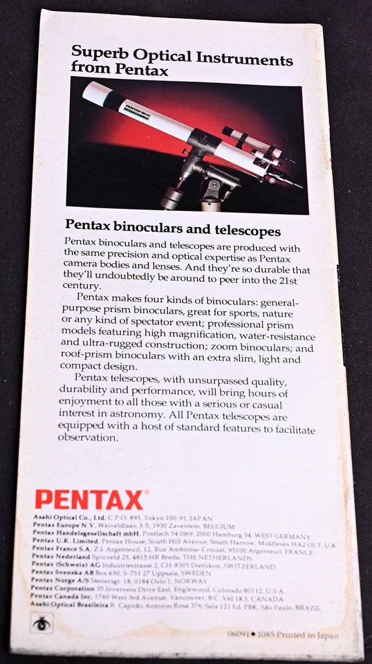 Original Pentax Cameras Brochure 1985 Edition - Excellent - Image 2 of 4