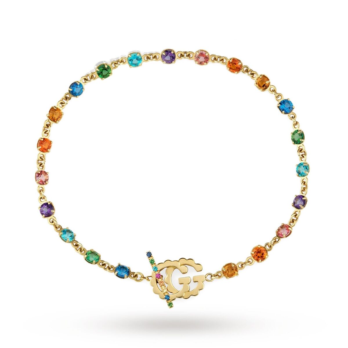 GUCCI GG Running Multi-Stone Bracelet in 18K Yellow Gold GUCCI GG Running Multi-Stone Bracelet in 18K Yellow Gold