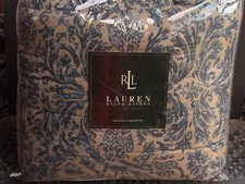 NEW RARE Ralph Lauren Blue The LANDING Damask KING Bed COMFORTER NIP DONOVAN