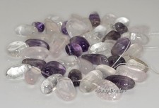 22X13-18X10MM MIX QUARTZ GEMSTONE PEBBLE NUGGET LOOSE BEADS 7.5inch