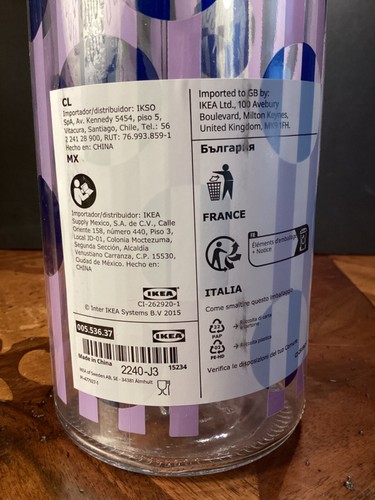 Ikea KORKEN Blue Polka Dots 32 oz Glass Bottle(s) w Stopper 11.25” 005.536.37 - Picture 6 of 8