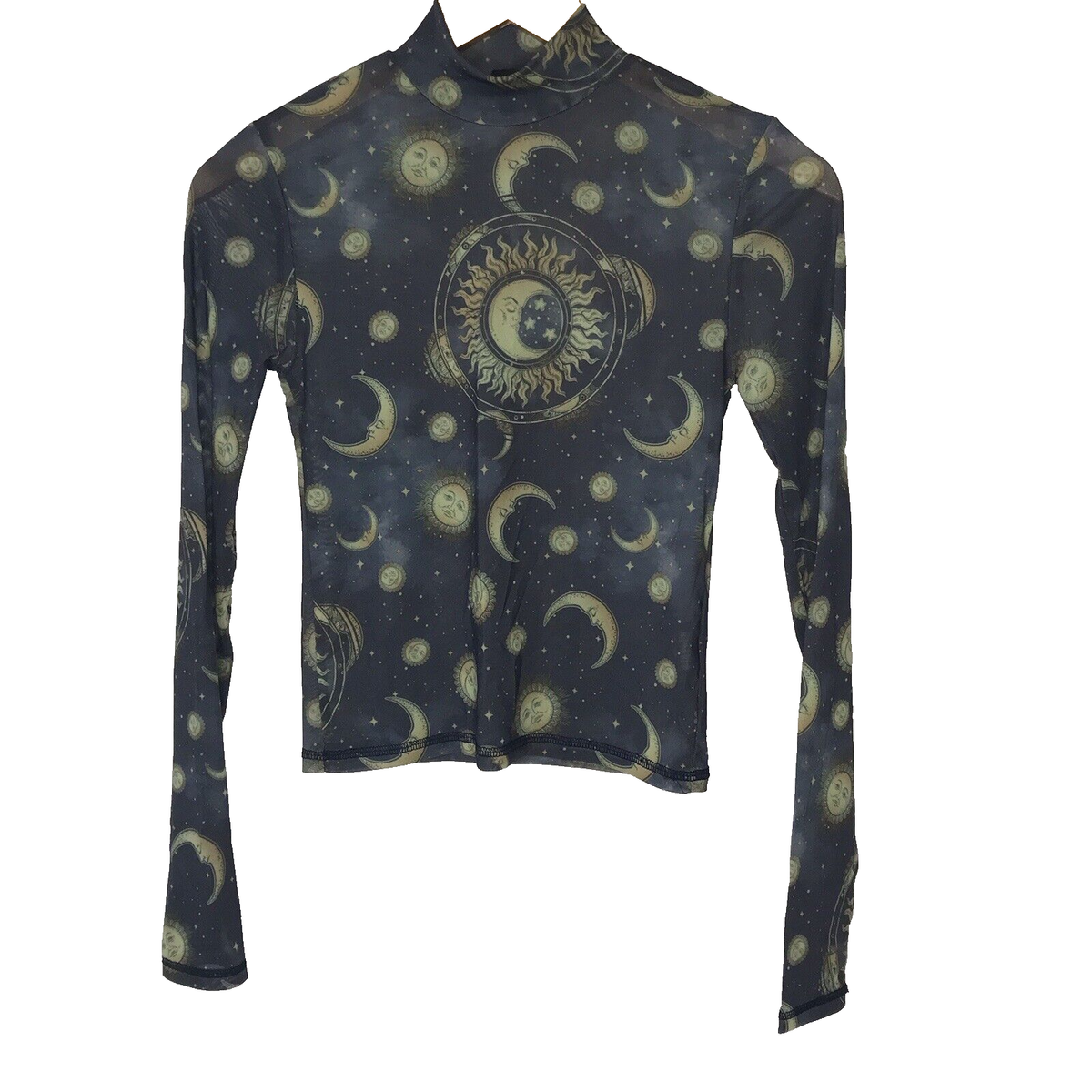 90s Y2K Top S Sheer Mesh Celestial Cyber Grunge Fairy Rave 90s Y2K Top S Sheer Mesh Celestial Cyber Grunge Fairy Rave