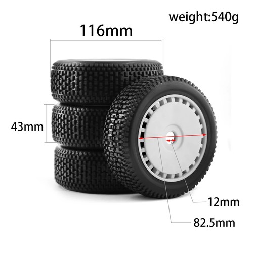 4pcs 116mm 1/8 RC Off-Road 17mm Hex agonal Wheel Tires for 3419 - Picture 10 of 21