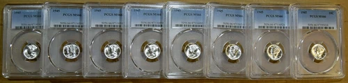 1945 PCGS MS66 Mercury Dime - 100% Blazing White - WOW !!!