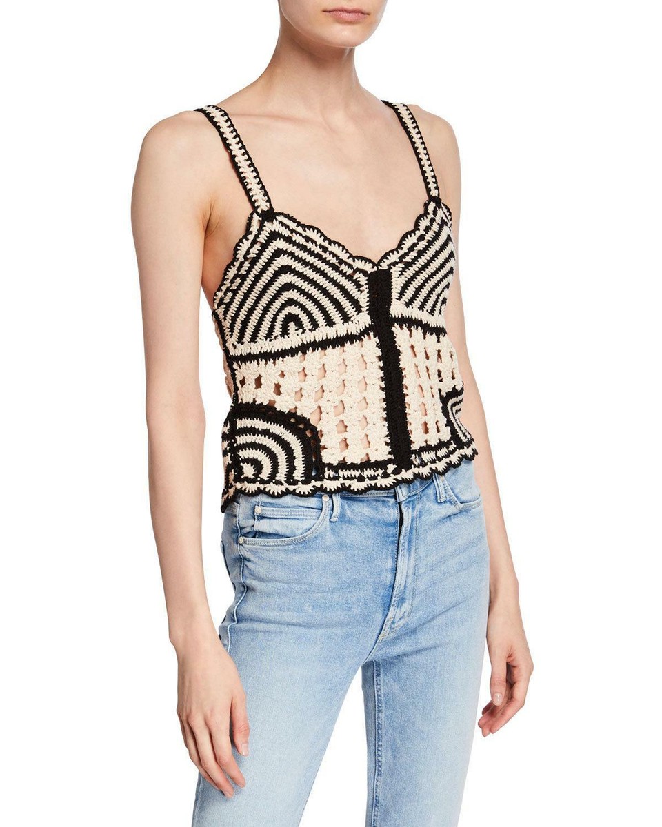 NEW ASTR THE LABEL Marley Crochet Crop TOP BLOUSE SIZE XS (0) $78 NORDSTROM