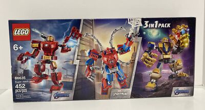 LEGO 66635 3in1 Super Mech Pack Spiderman IronMan Thanos 452pcs
