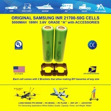 New 2Pcs Lot Samsung INR 21700 50G 4000mAh Lithium Ion Cells