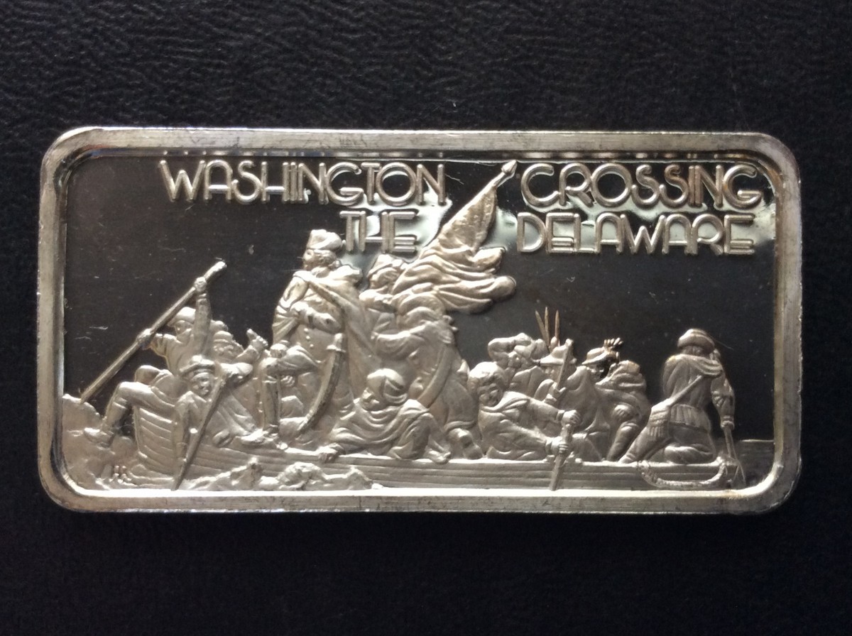 1974 Hamilton Mint Washington Crossing Delaware HAM-448 Silver Art