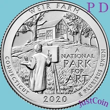 2020 P&D WEIR FARM NATIONAL HISTORIC (CT) TWO UNCIRCULATED QUARTERS SET