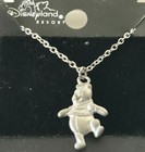 Vintage Disney Winnie The Pooh Necklace Charm 18" Silver Disneyana