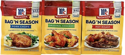 McCormick Bag 'n Season 3 Flavor Variety Pack -Chicken, Pork Chops and Pot Roast
