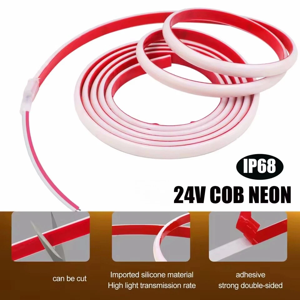 24V COB LED Light Strip Waterproof IP68 480LEDs/m Flexible Room Boat Party Decor